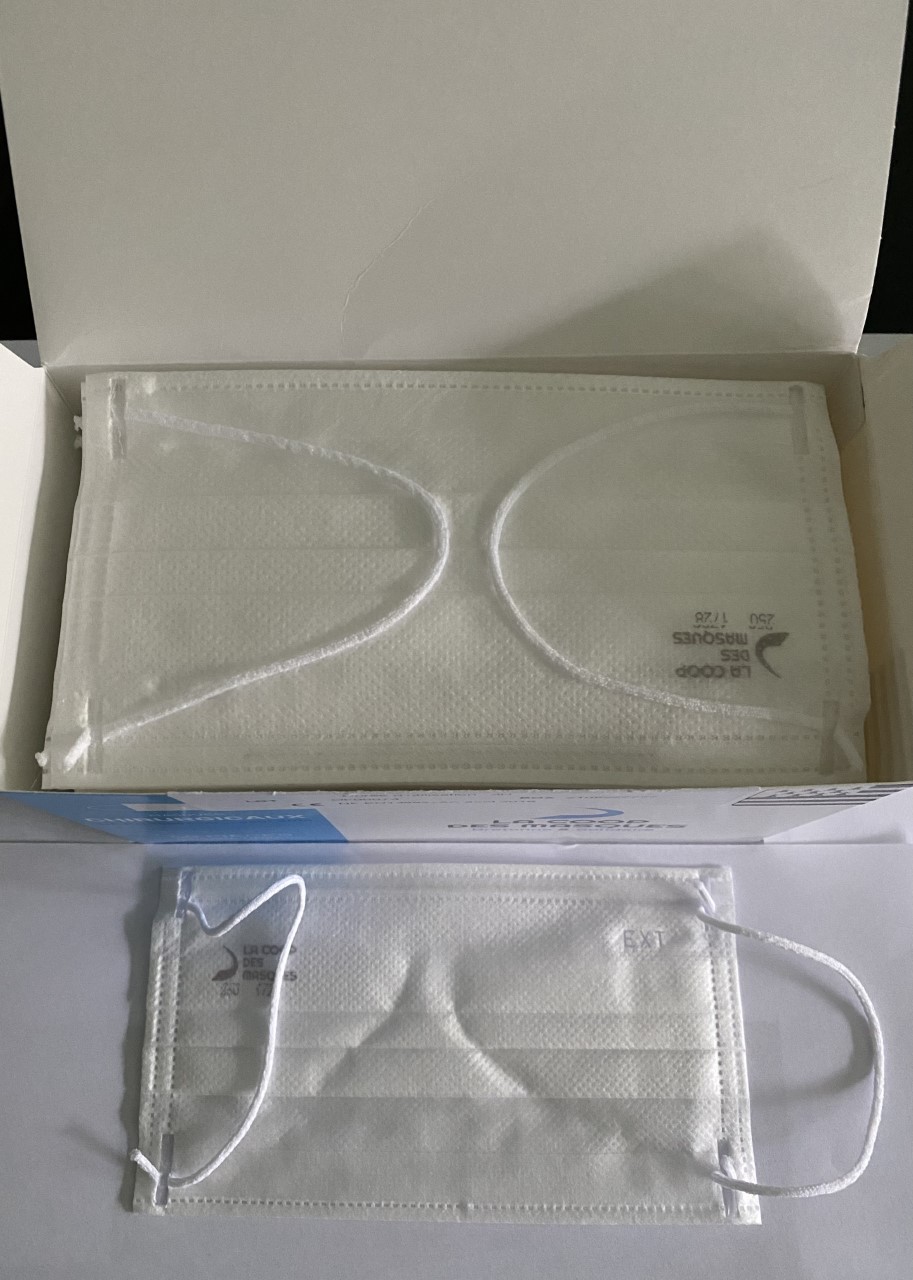 Masque médical et de protection Op-Air Pro OXYGEN FFP2 NR D type IIR blanc  grande taille en sachet individuel - PAREDES